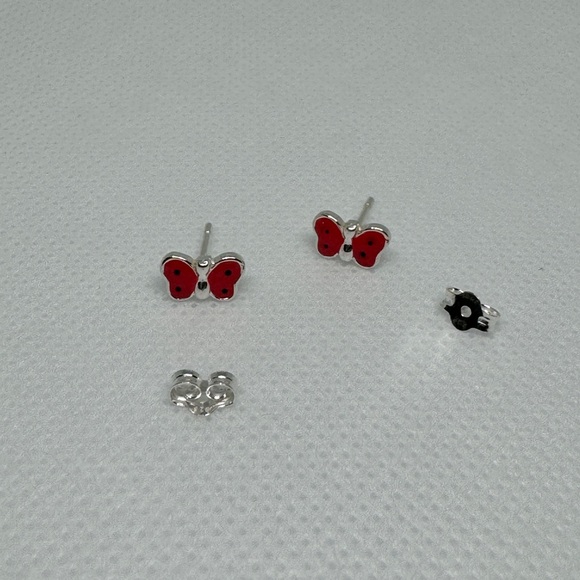 Sterling silver enamel butterfly earrings - Picture 5 of 5